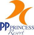 PP Princess Resort logo with an orange abstract wave emblem